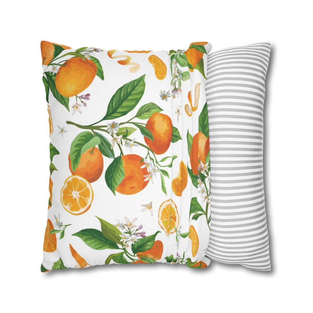 Vintage Lemon Design Print on White Throw Pillow Covers - Image 2