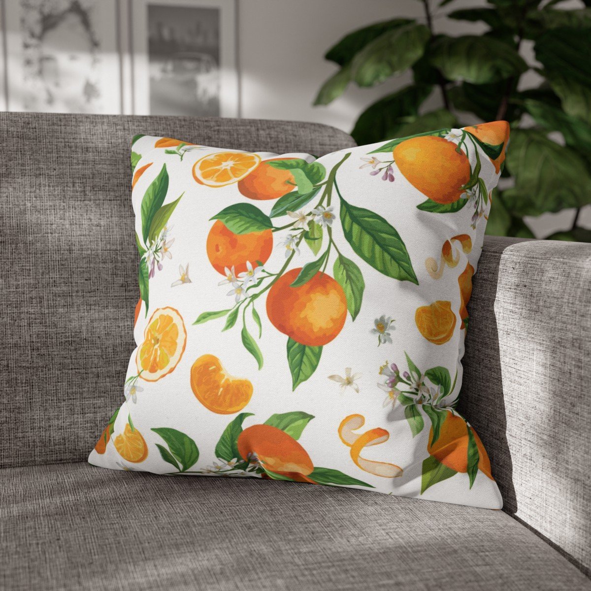 Vintage Lemon Design Print on White Throw Pillow Covers - Image 4