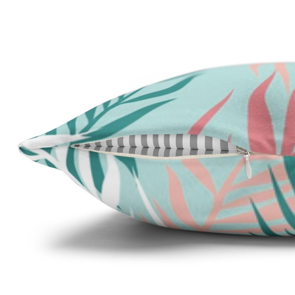 Modern Pink and Blue Tropical Throw Pillow Covers - Image 3