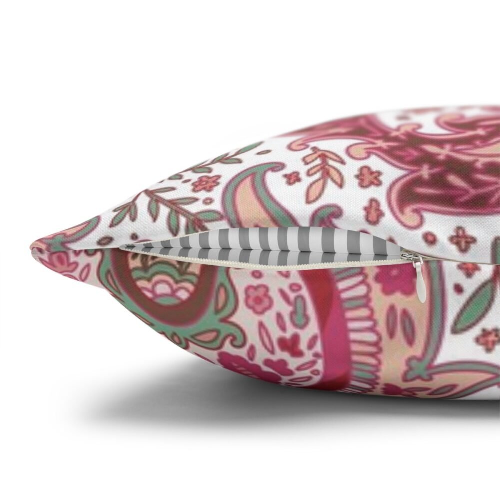 Pink Paisley Botany Flower Print Throw Sofa Pillow Covers - Image 3