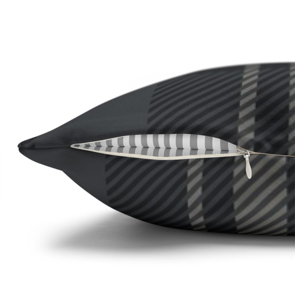 Dark Gray Check Plaid Autumn Throw Pillow Covers - Image 2