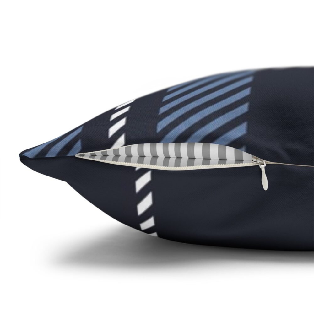 Classic Dark Blue Plaid Textured Throw Pillow Covers - Image 3