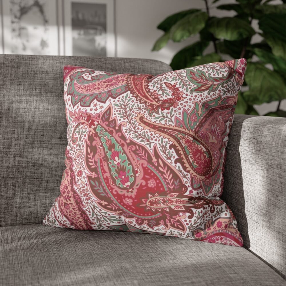 Pink Paisley Botany Flower Print Throw Sofa Pillow Covers - Image 4