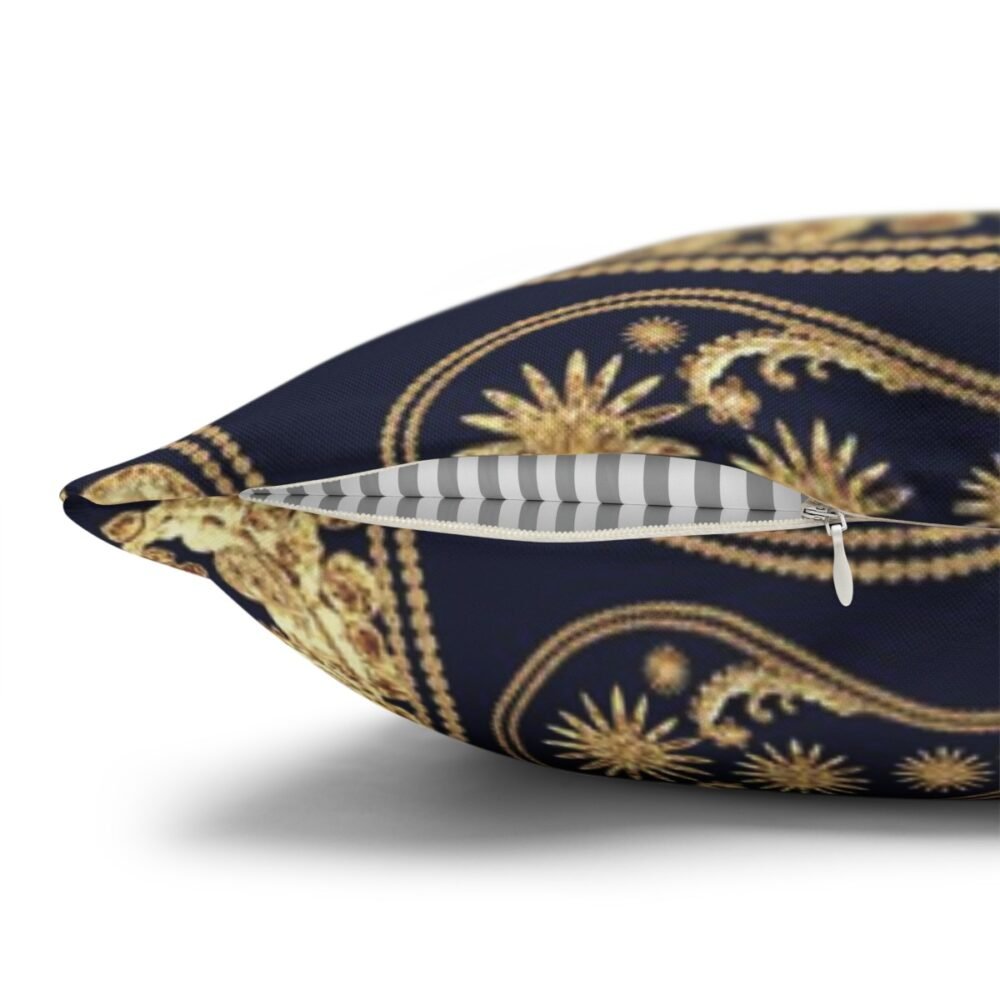 Modern Gold  n Deep Blue and Gold Paisley Throw Pillow Covers - Image 4