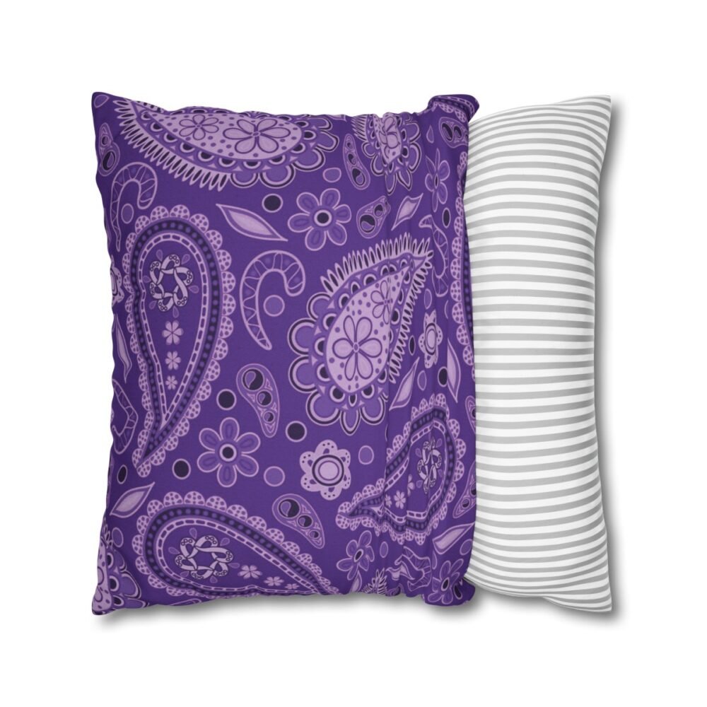 Decorative Purple Paisley Throw Pillow Covers - Image 2