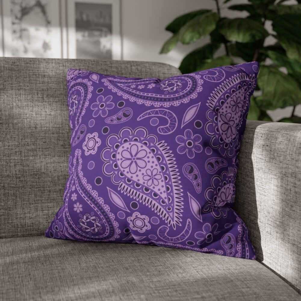 Decorative Purple Paisley Throw Pillow Covers - Image 4