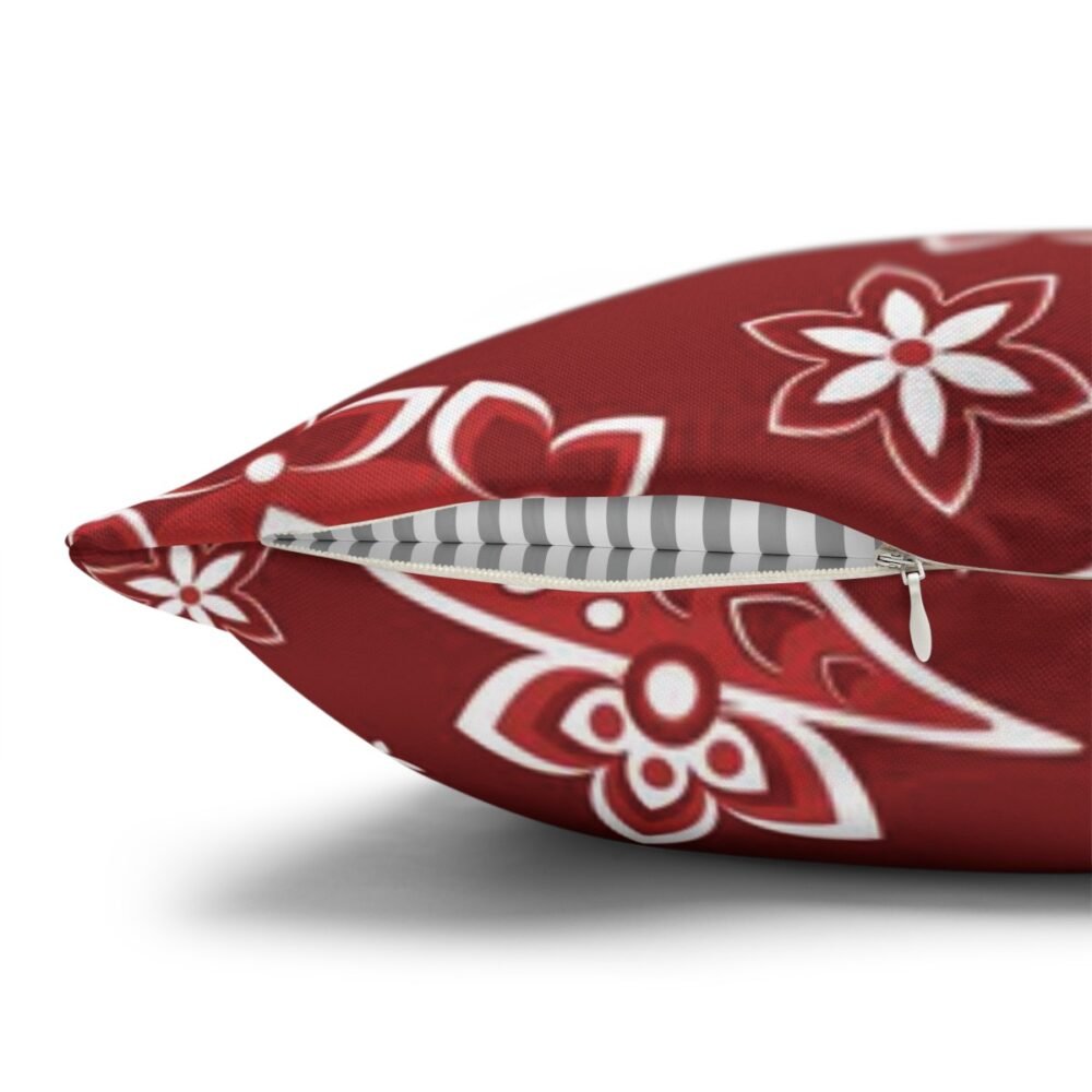 Modern Red Paisley Throw Pillow Covers with Zipper - Image 3