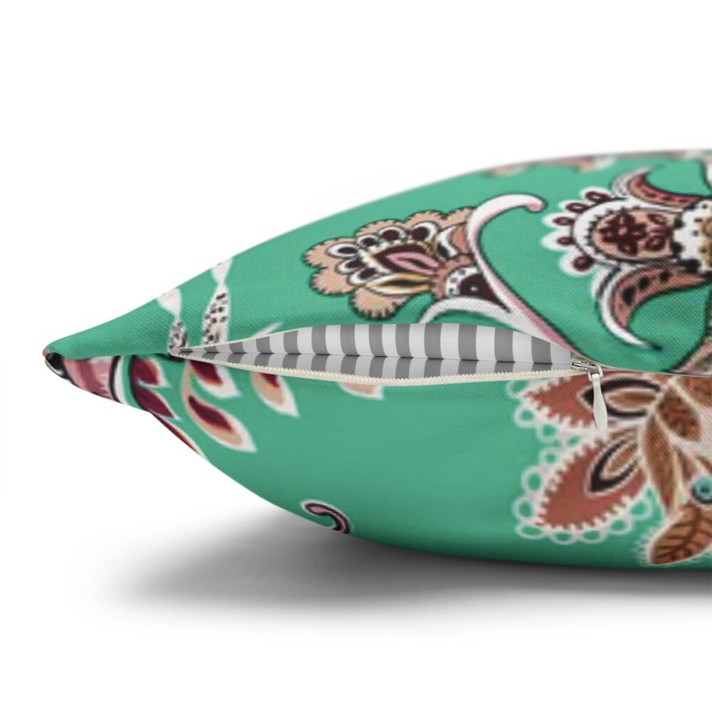 Beautiful Cashmere Paisley Mint Green Throw Pillow Covers - Image 3