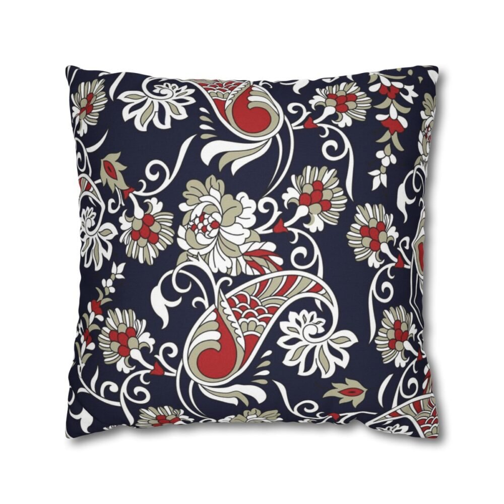 Traditional Paisley Pattern on Dark Blue Throw Pillow Covers