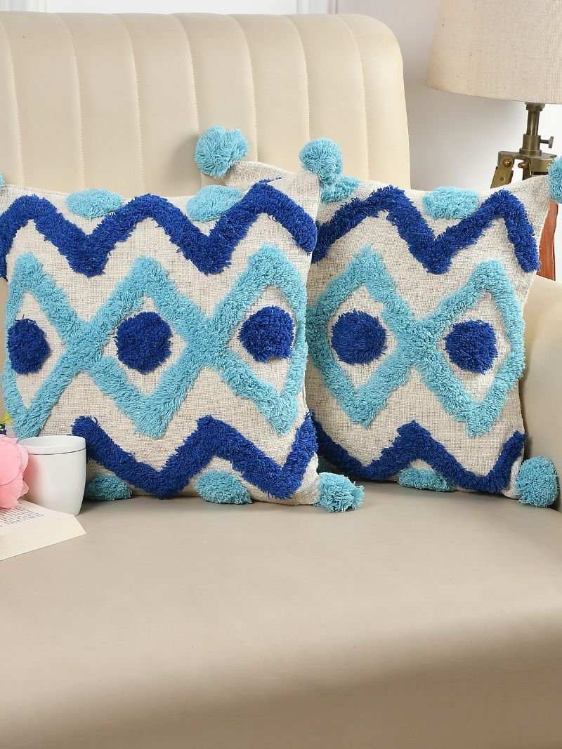 Sky Blue Tufted Pillow