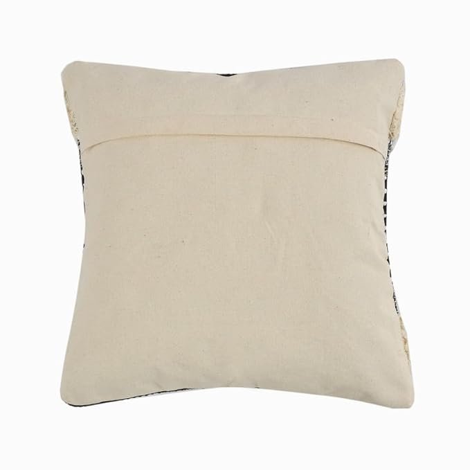 Hand Woven Black n Beige Diamond Sofa Cushion Covers 16 x 16 - Image 4