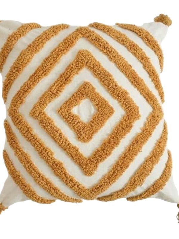 Yellow Tufted Pillow Cover