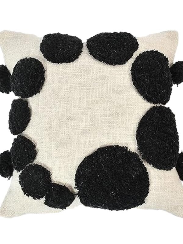 Black Tufted Pillow Cover