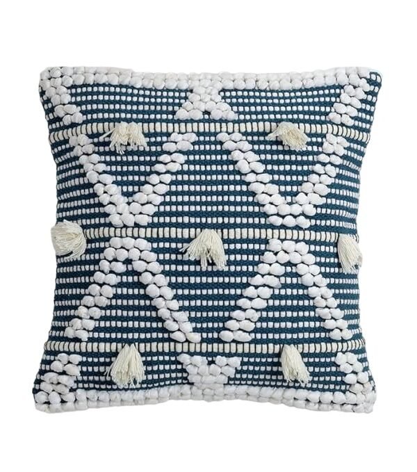 Blue Woven Cushion Covers