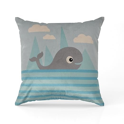 Blue Dolphin Print Pillow Cover