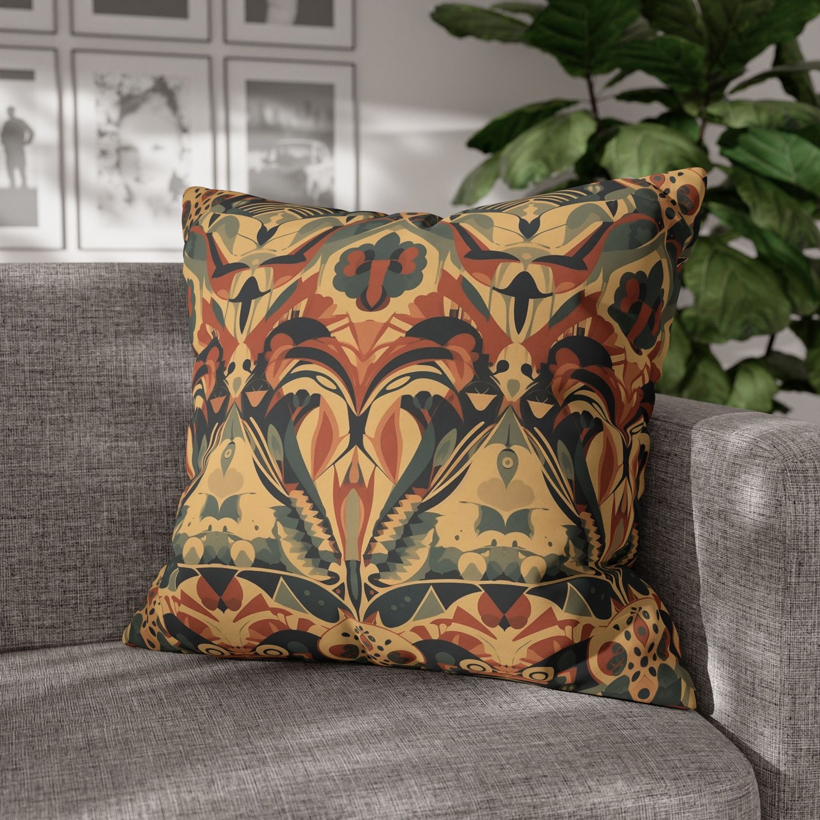 William Morris Flowers Design Brown Pillow Euro Shams - Image 4