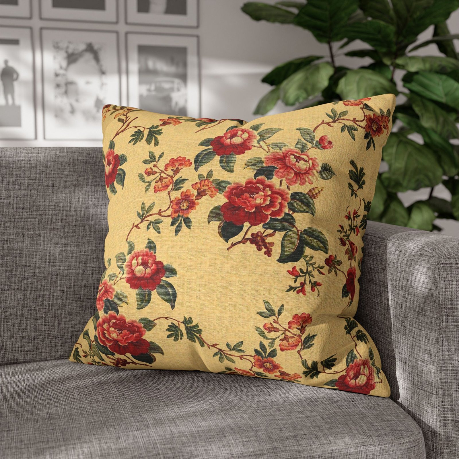 Beautiful William Morris Red Floral Design Euro Shams - Image 5