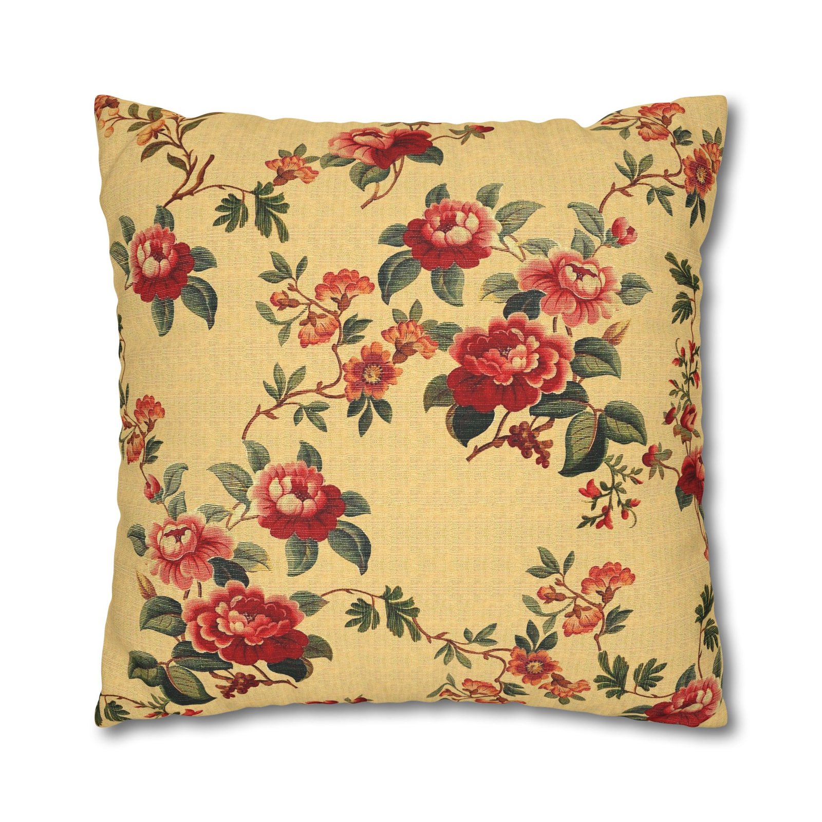 Beautiful William Morris Red Floral Design Euro Shams - Image 2