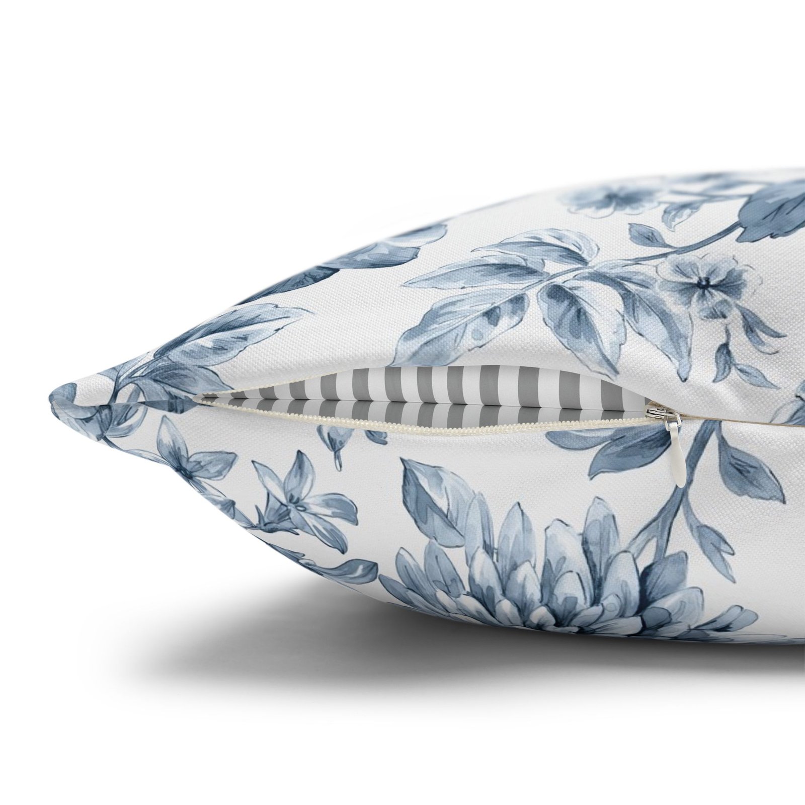 Beautiful Blue and White Digital Floral Print Pillow Euro Shams - Image 3