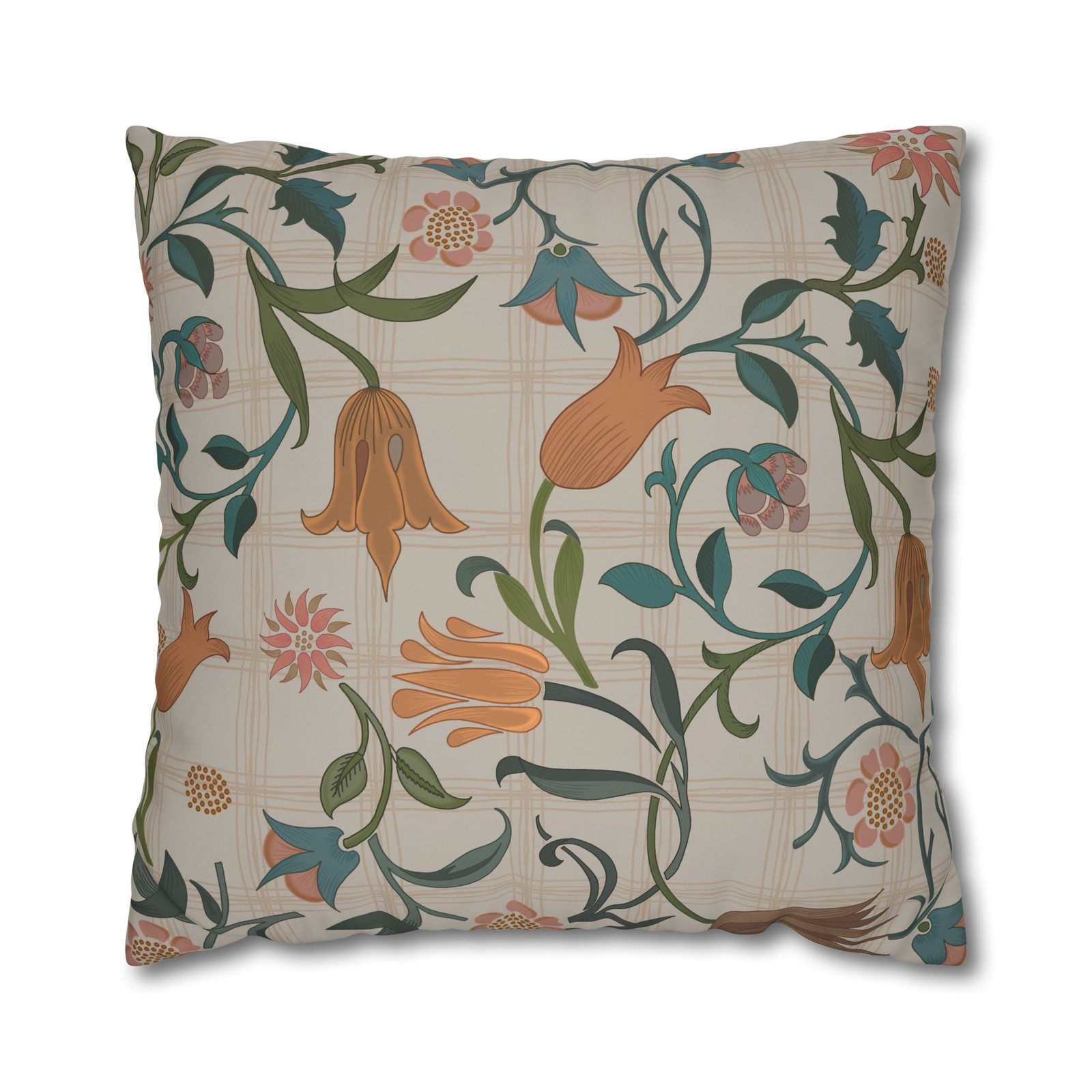 Beautiful Orange Flower Printed Euro Shams