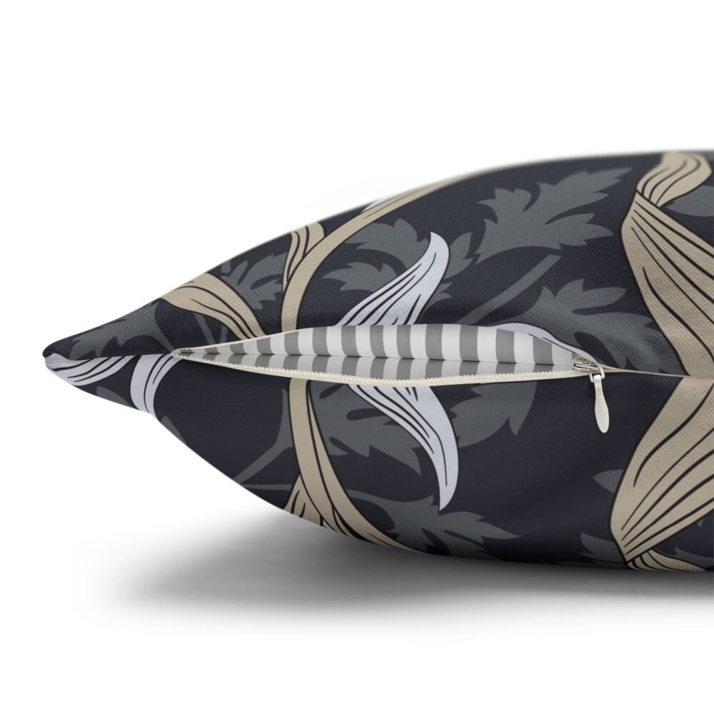 Beautiful Black Grey Floral Printed Euro Sham Pillows - Image 3