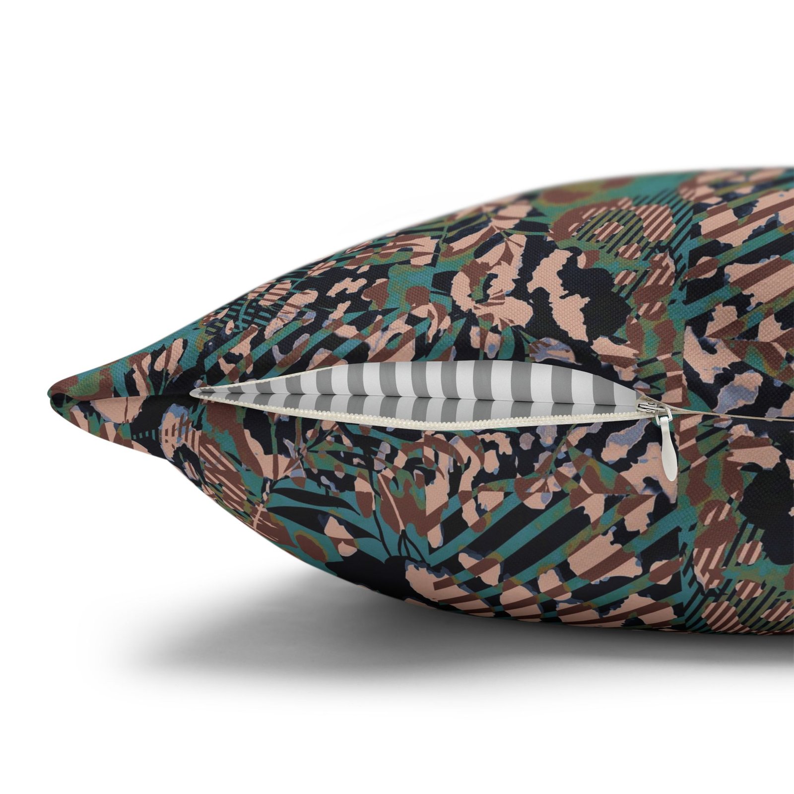 Mixed Leopard Animal Print Brown n Green Square Pillow Covers - Image 12