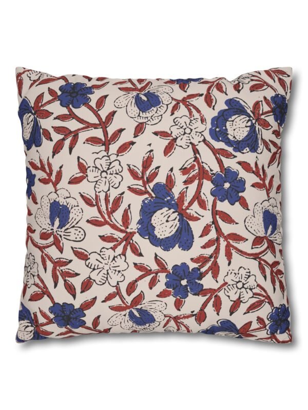 Blue n Red Floral Pillow Cover