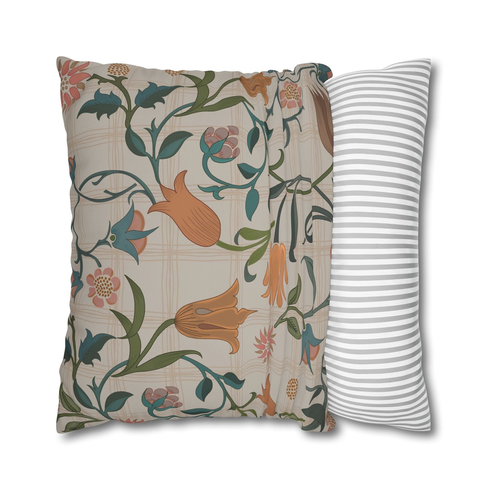 Beautiful Orange Flower Printed Euro Shams - Image 2