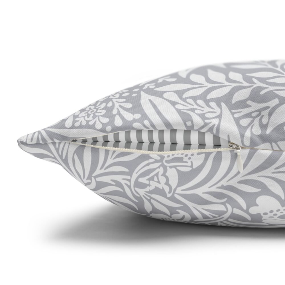 Larkspur by William Morris Grey Pillow Euro Shams - Image 3
