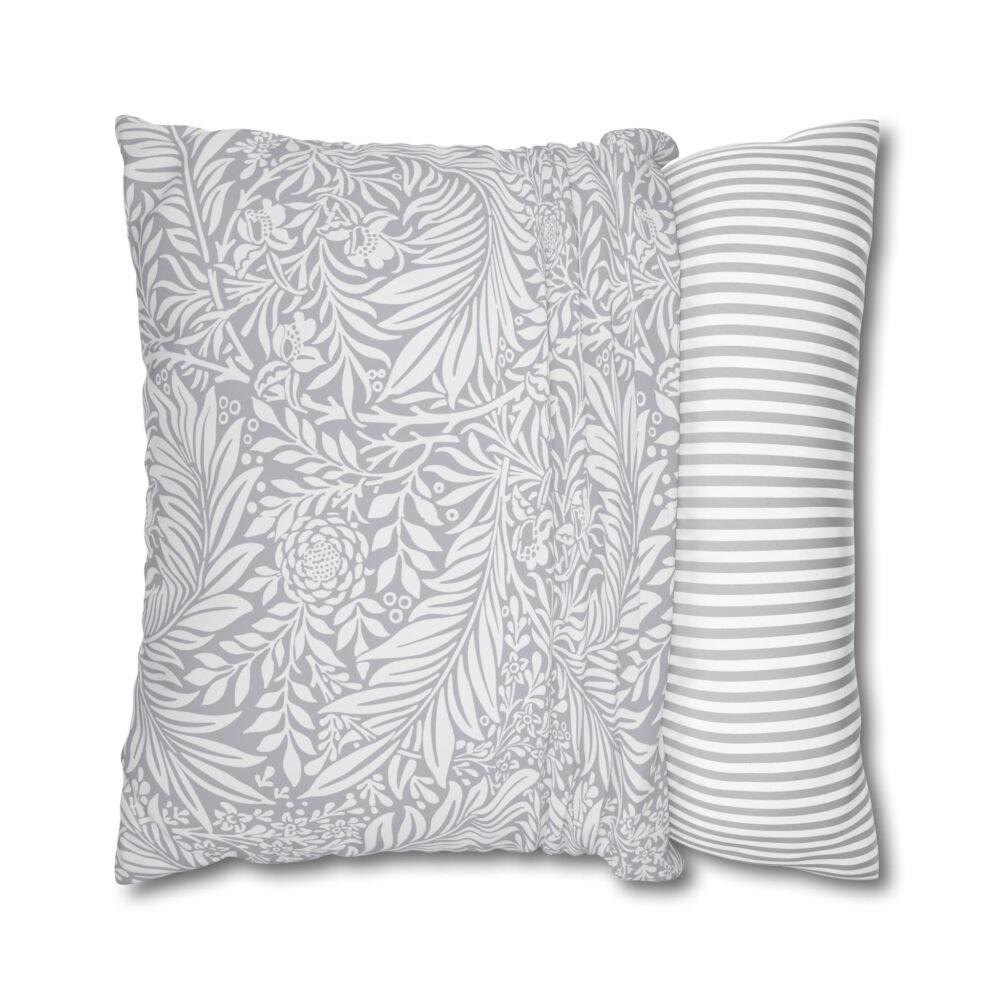 Larkspur by William Morris Grey Pillow Euro Shams - Image 2