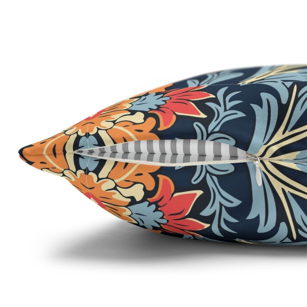 Classic William Morris Floral Print on Dark Blue Pillow Euro Shams - Image 3
