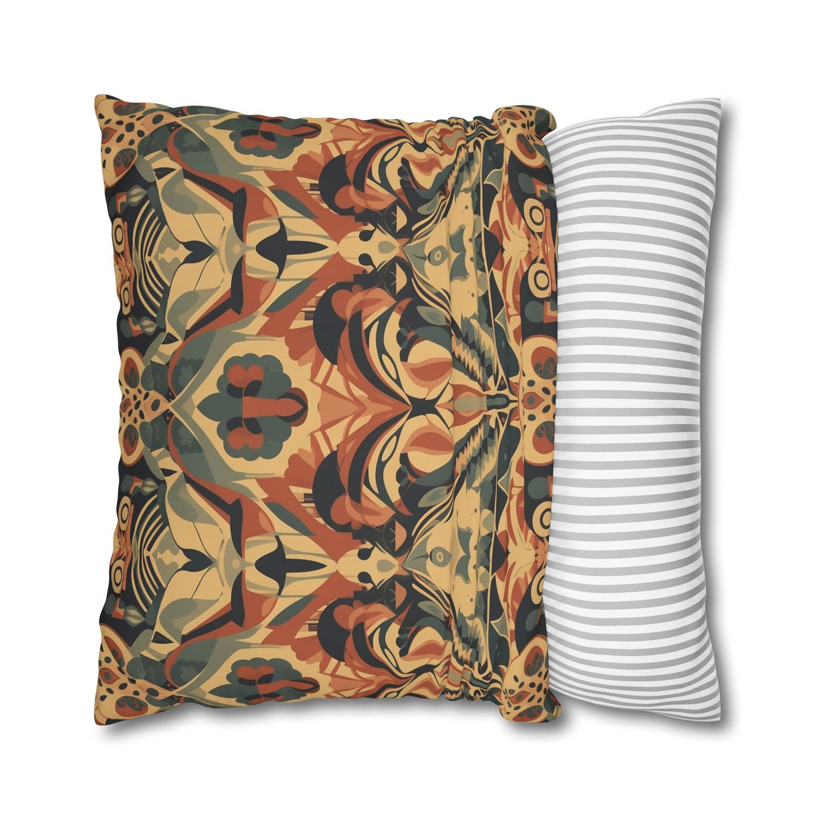 William Morris Flowers Design Brown Pillow Euro Shams - Image 2