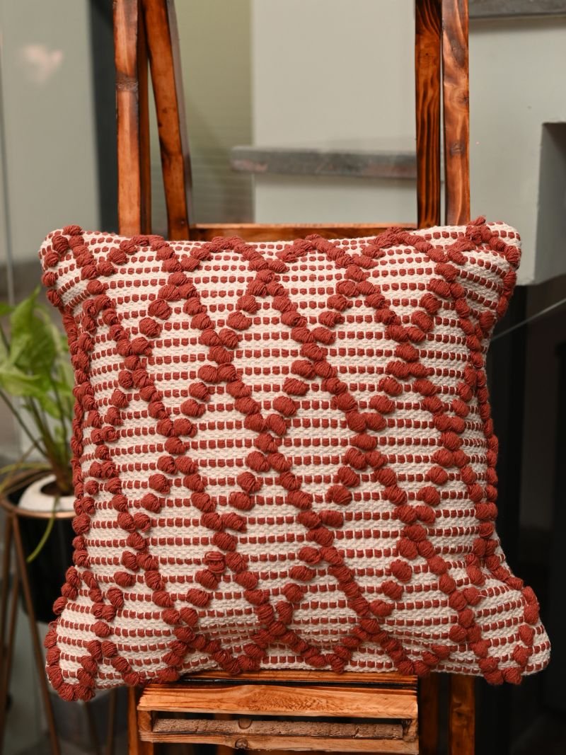 Maroon Woven Cushion Covers