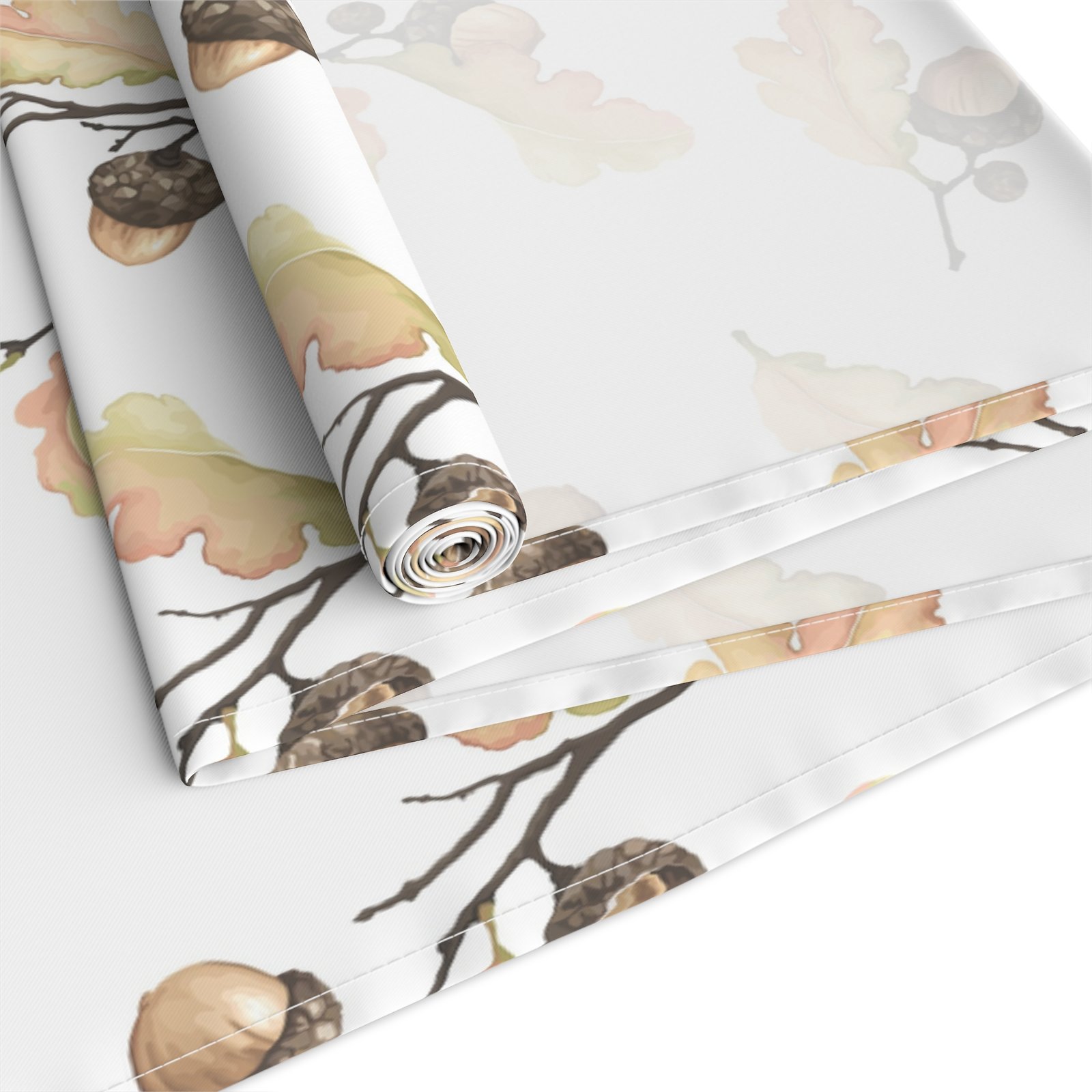 Watercolor Autumn Acorns Leaves Dining Table Runners - Image 19