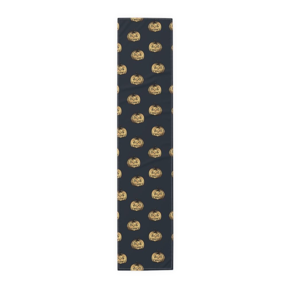 Halloween Pumpkin Print on Dark Blue Table Runners - Image 7