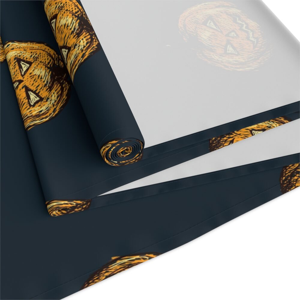 Halloween Pumpkin Print on Dark Blue Table Runners - Image 4