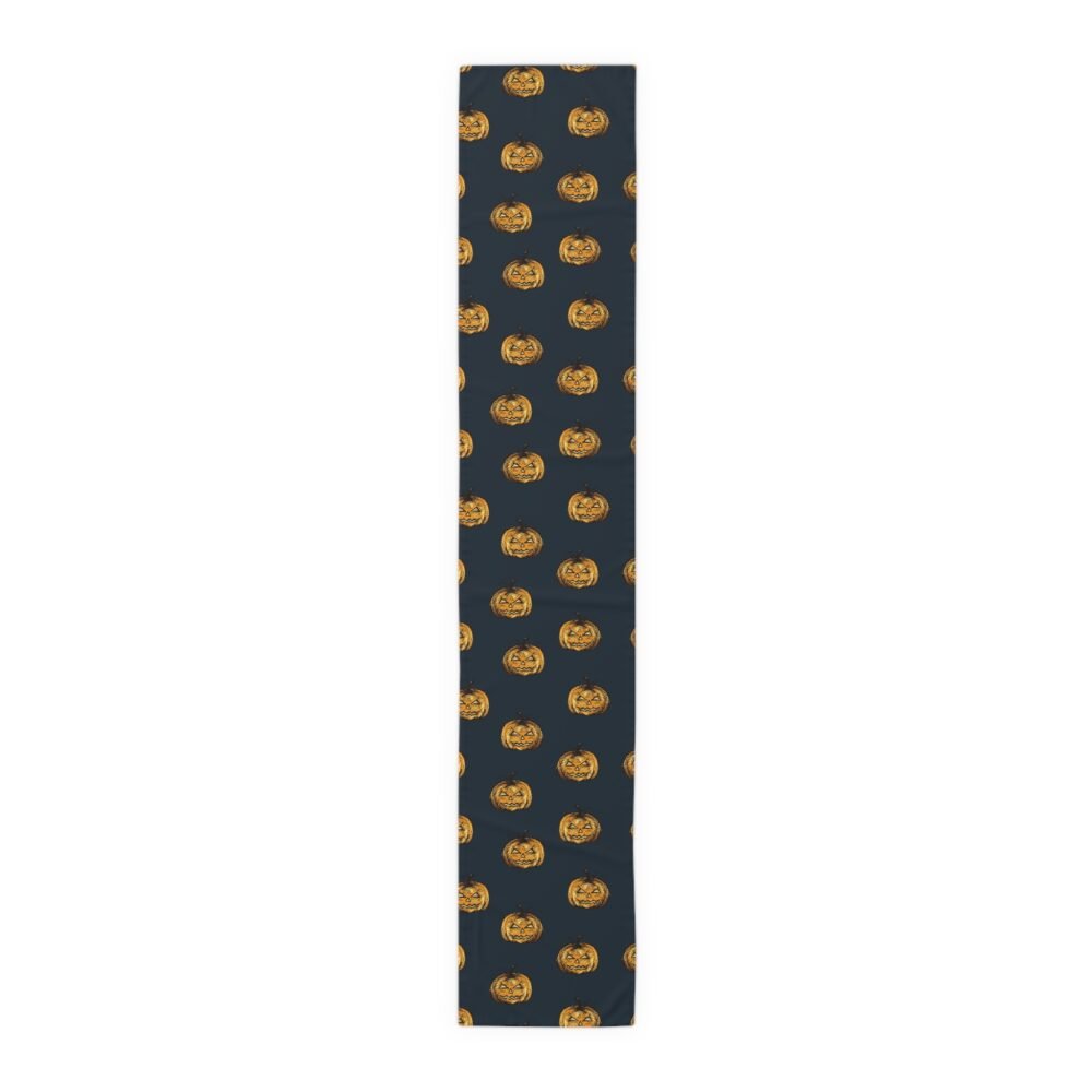Halloween Pumpkin Print on Dark Blue Table Runners - Image 2
