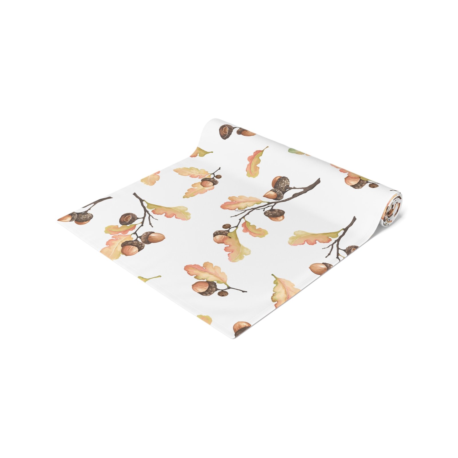 Watercolor Autumn Acorns Leaves Dining Table Runners - Image 13
