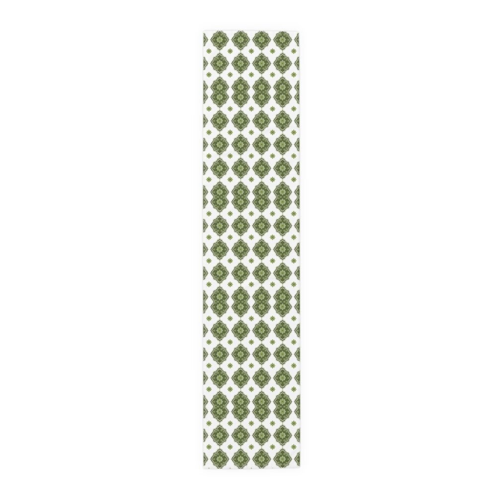 Green Moroccan Pattern Table Runners for Living Room - Image 6
