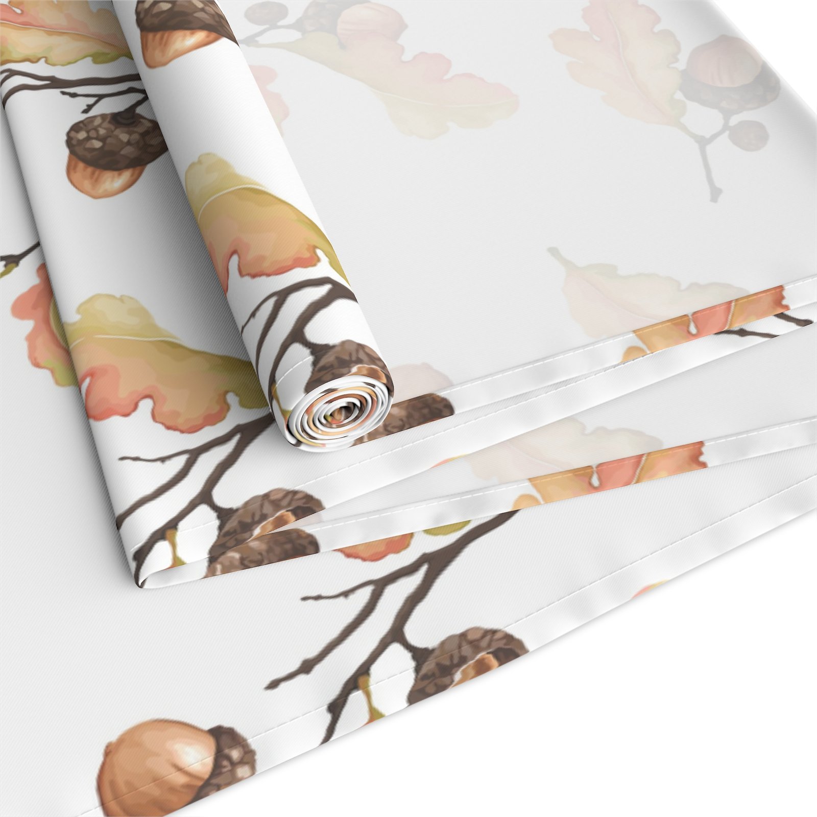 Watercolor Autumn Acorns Leaves Dining Table Runners - Image 4