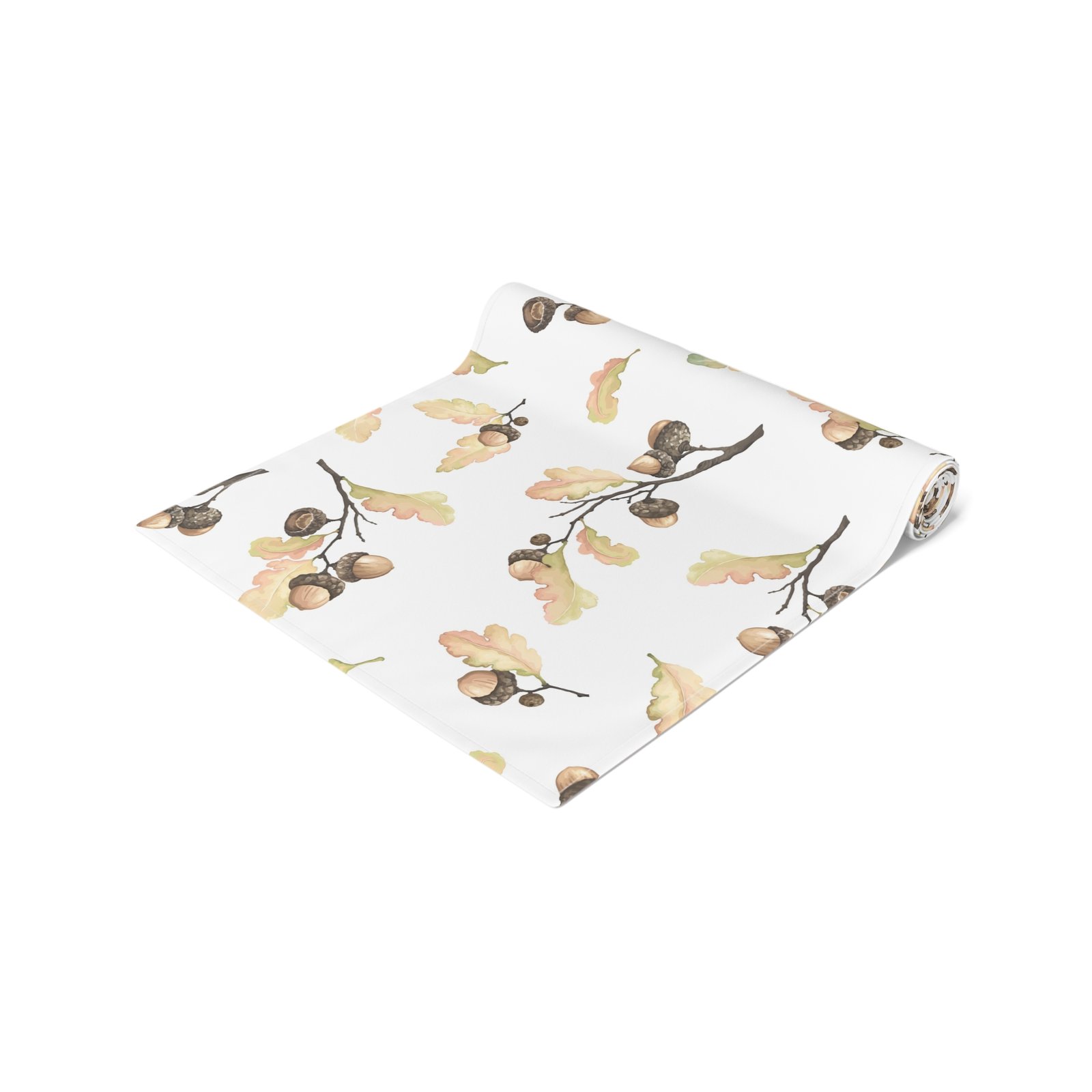 Watercolor Autumn Acorns Leaves Dining Table Runners - Image 8