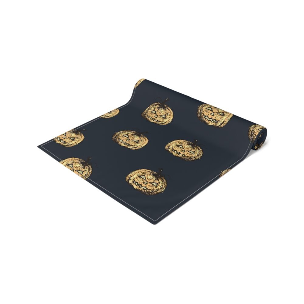 Halloween Pumpkin Print on Dark Blue Table Runners - Image 8
