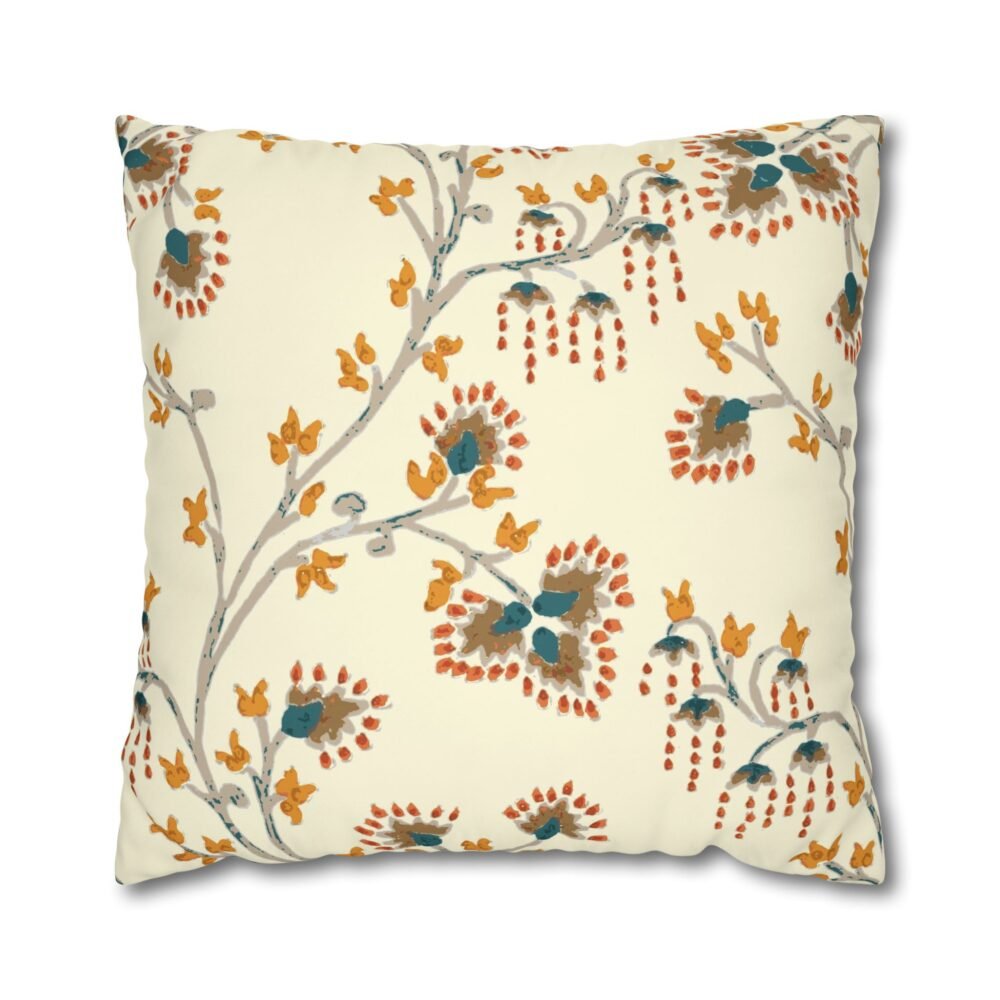 Ajrakh Shirting Design Block Print on White Euro Pillow Covers