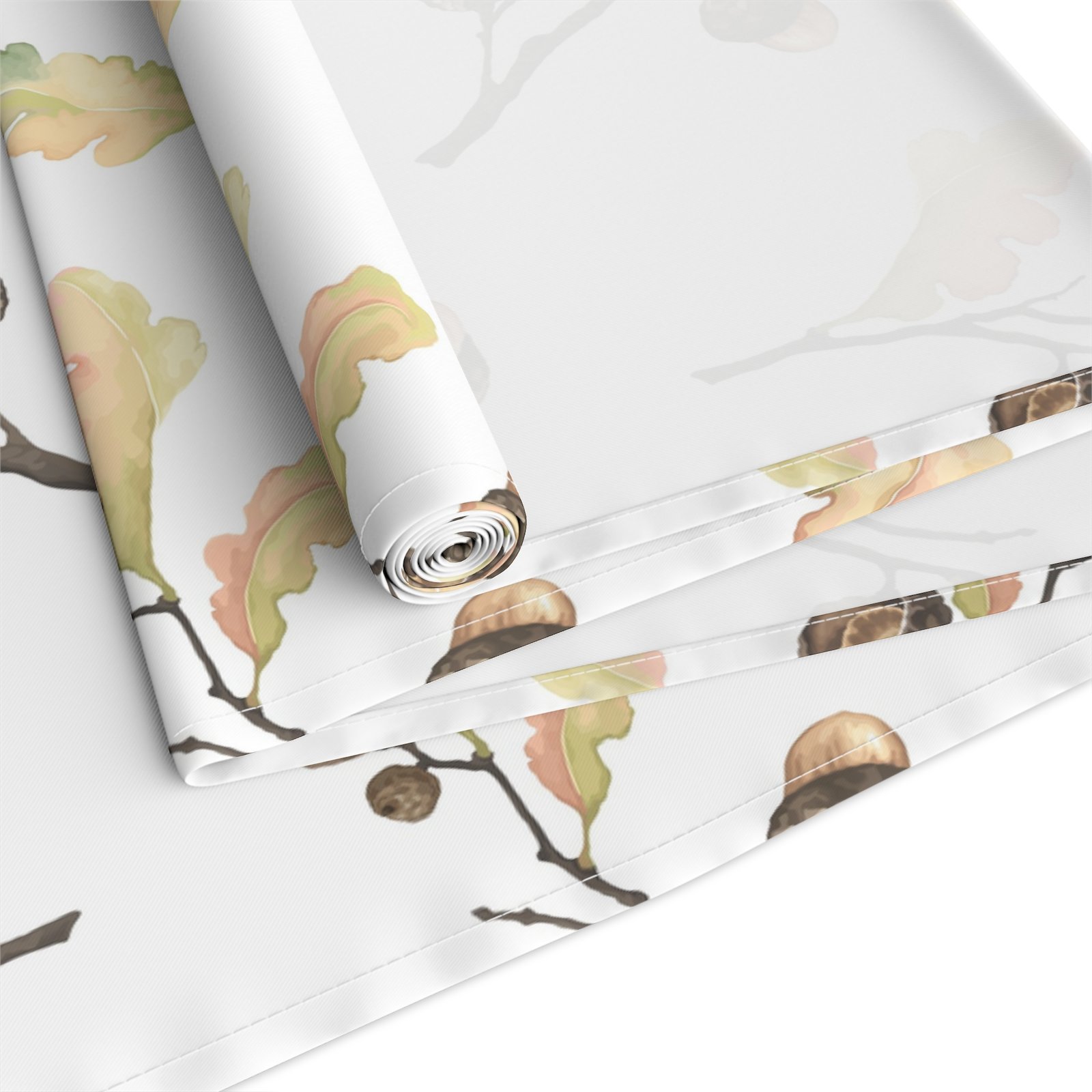 Watercolor Autumn Acorns Leaves Dining Table Runners - Image 9