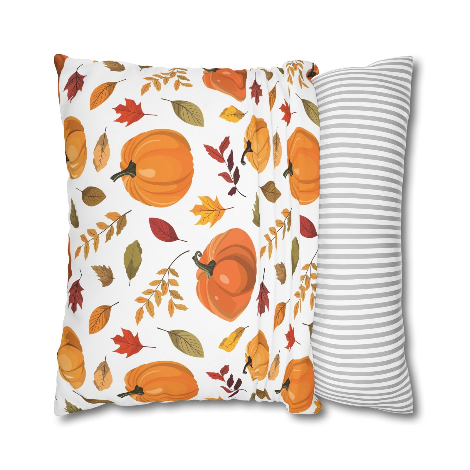Orange Pumpkin Fall Euro Pillow Covers - Image 2