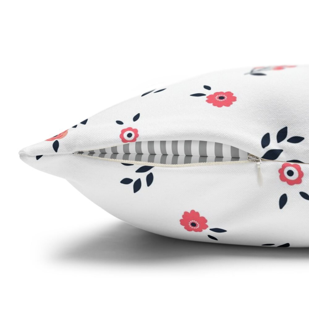 Cute Pink Floral Euro Pillow Covers with Zipper - Image 3