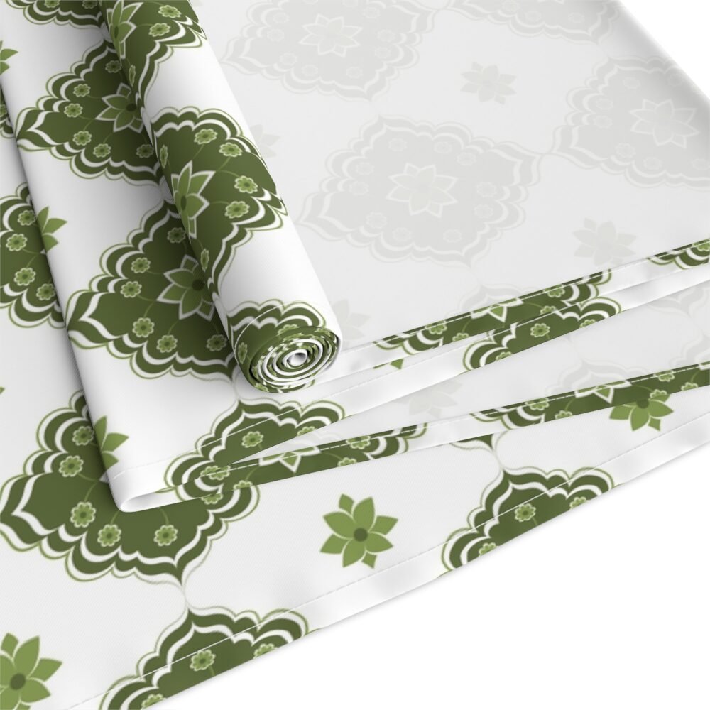 Green Moroccan Pattern Table Runners for Living Room - Image 7