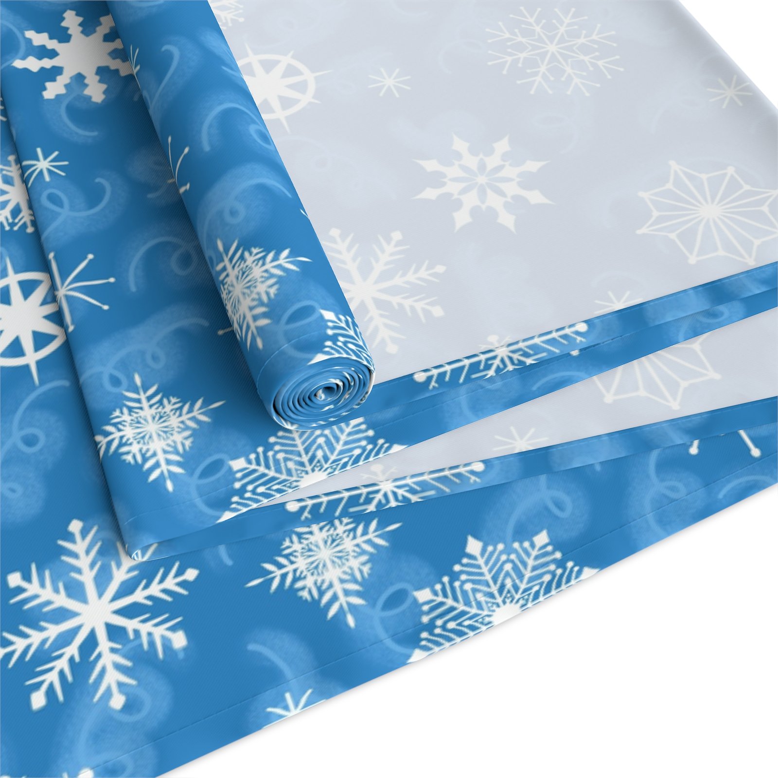 Sky Blue Christmas Snowflakes Holiday Table Runners - Image 19