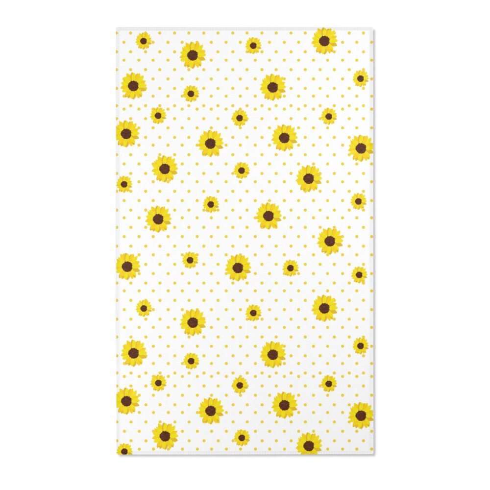 Yellow Sunflower Area Rugs - Image 4