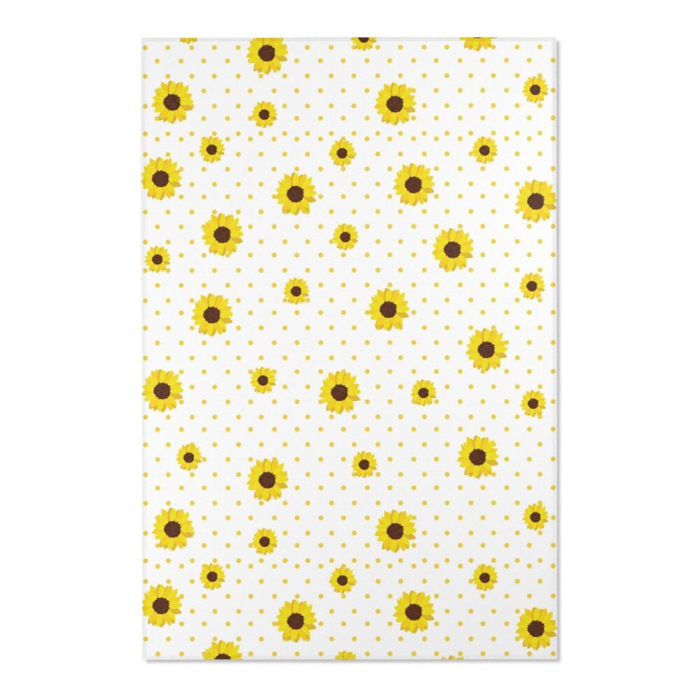 Yellow Sunflower Area Rugs - Image 5